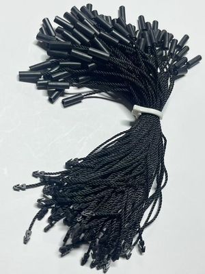 Παγκόσμια μαύρη κρέμαση Tag Στραχένια στερεοδευτικά Logo Ελεύθερο κυλινδρικό τρίπτυχο νάιλον σχοινί