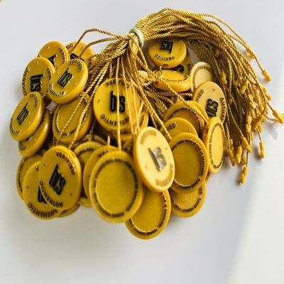 10 ίντσες κίτρινη πλαστική ετικέτα δέσμευση βρόχο κλειδαριού καρφίτσες ετικέτα για ρούχα
