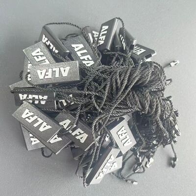 Hanging Tags Black Hang Tag String Style 0.1 Ounces Lightweight Strong Material for Apparel Labeling and Merchandise Tags